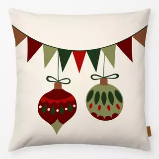 Kissen Wimpel mit Weihnachtskugeln