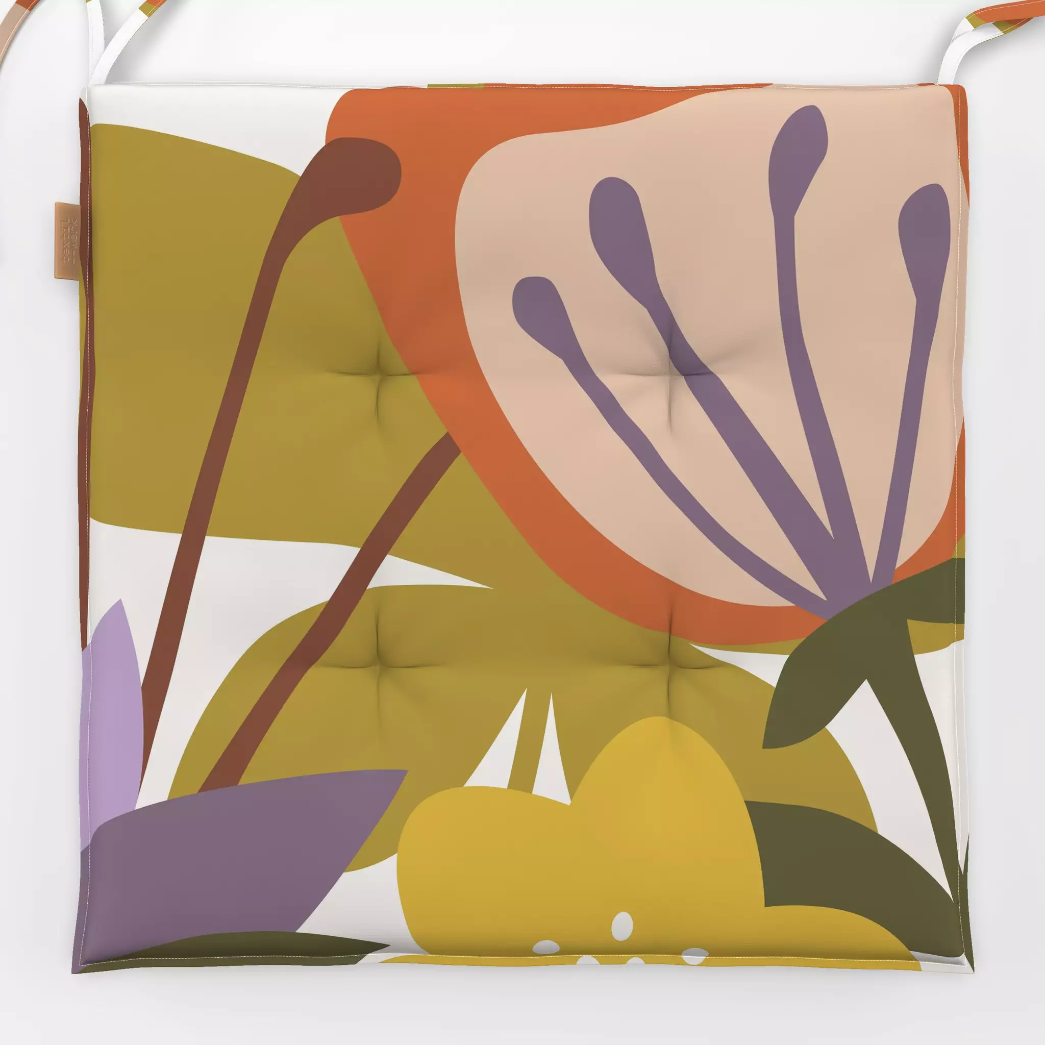 Sitzkissen Flower Power 3 - Herbst, Pflanzen & Botanik - von „Kerstin Ax"; Blumen, Blüten, Herbst, Herbstdeko, farbenfroh, f...
