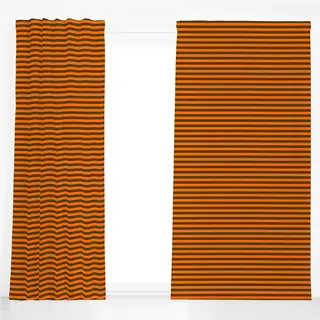 Dekovorhang Muster Streifen orange-braun