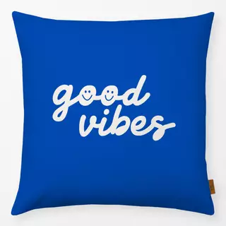 Kissen good vibes blau
