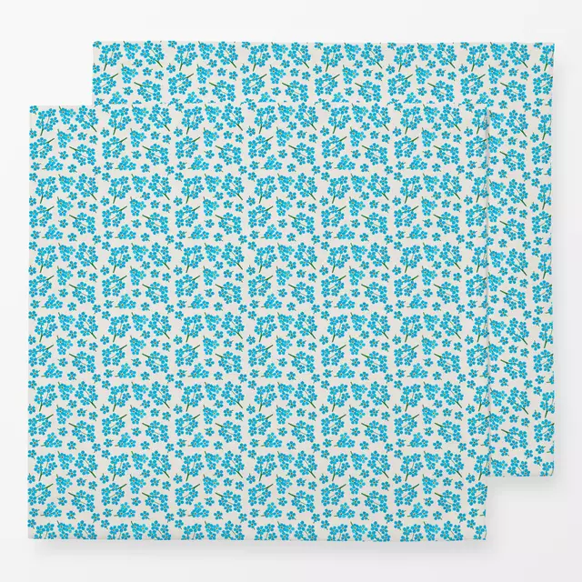 Servietten Muster Blüten blau von Kerstin Ax