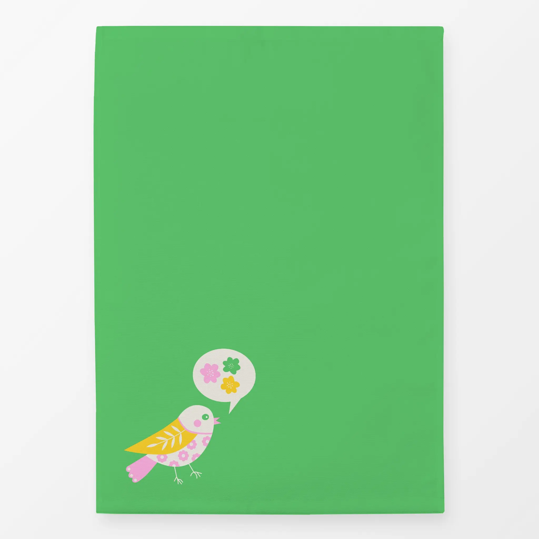 Geschirrtücher Vogel gelb-rosa - Frühling, Tiere - von „Kerstin Ax"; rosa, Blumen, Vogel, Tiere, Sommer, Fruehling, farbenfr...