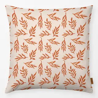 Kissen Muster Blätter orange