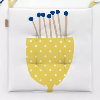 Sitzkissen Gelbe Blume mit Punkten
