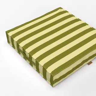Bodenkissen colors stripes Olive & Butter