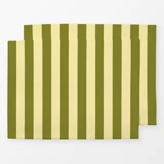 Tischset colors stripes Olive & Butter