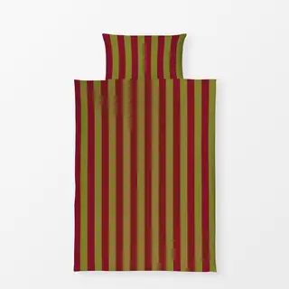 Bettwäsche colors stripes Bordeaux & Olive