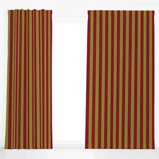 Dekovorhang colors stripes Bordeaux & Olive