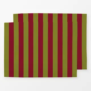 Tischset colors stripes Bordeaux & Olive
