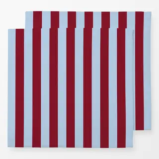 Servietten colors stripes Bordeaux & Eis