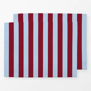 Tischset colors stripes Bordeaux & Eis