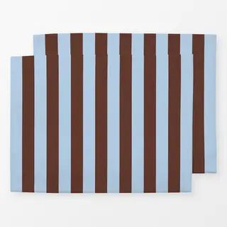 Tischset colors stripes Mahagoni & Eis