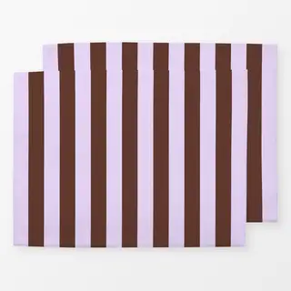 Tischset colors stripes Mahagoni & Pastelllila