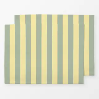 Tischset colors stripes Salbei & Butter