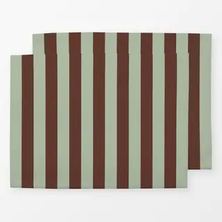 Tischset colors stripes Mahagoni & Salbei