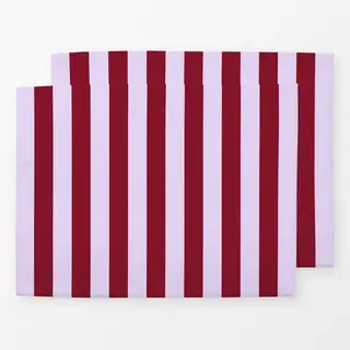 Tischset colors stripes Bordeaux & Pastelllila