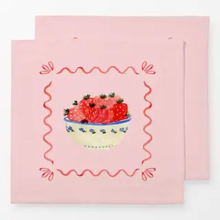 Servietten Midsummer Erdbeerschale rose