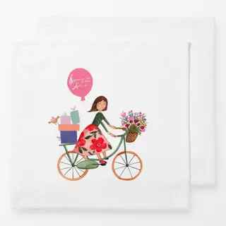 Servietten Easter Fun Bike Girl