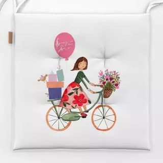 Sitzkissen Easter Fun Bike Girl