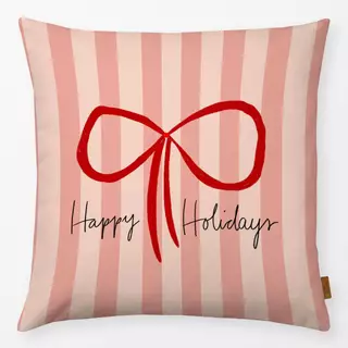 Kissen Happy Holidays Schleife
