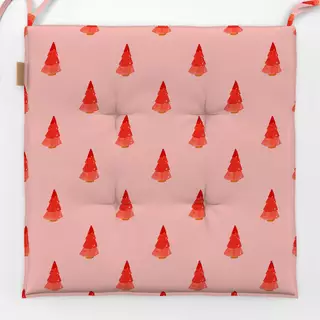 Sitzkissen trees-pattern red rosa