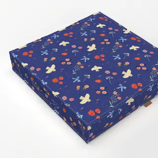 Bodenkissen Midsummer floral birds blue