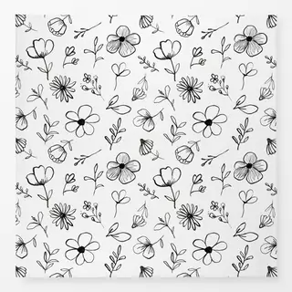 Tischdecke Black And White Florals