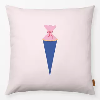 Kissen Schultüte Blau Rosa