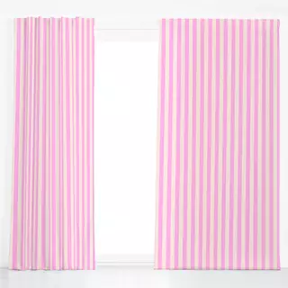 Dekovorhang Gestreift Pink und Beige