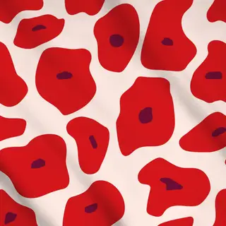 Meterware Poppy Pattern Red Smal