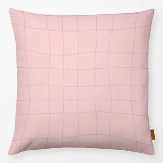 Kissen Karierte Wellen Rosa