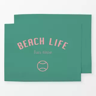 Tischset Vintage Beach Life Grün