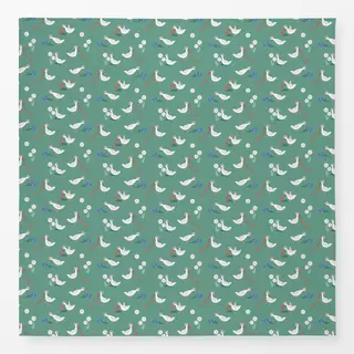 Tischdecke Gans in der Blumenwiese grün