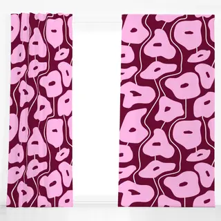 Dekovorhang Poppy Pattern Bordeaux