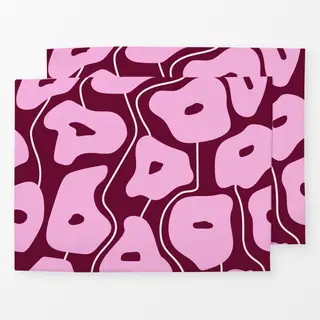 Tischset Poppy Pattern Bordeaux