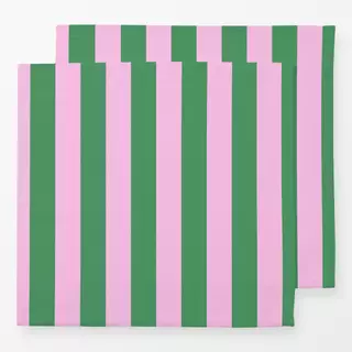 Servietten Gestreift Grün und Pink
