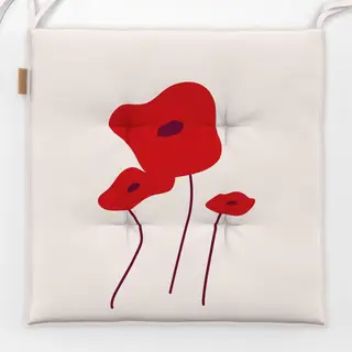 Sitzkissen Poppies Red