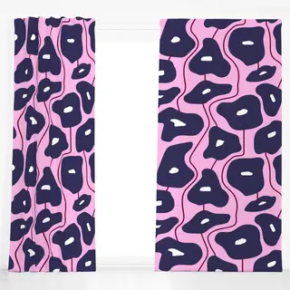 Dekovorhang Poppy Pattern Blue