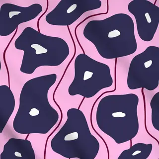 Meterware Poppy Pattern Blue