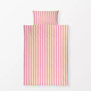 Bettwäsche Streifen Pink Gelb