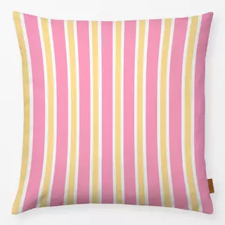 Kissen Streifen Pink Gelb