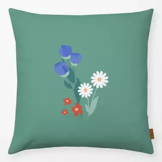 Kissen Gartenblumen grün