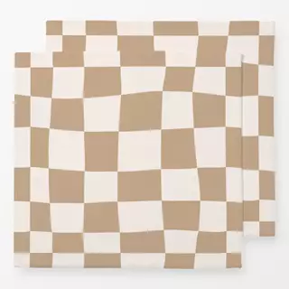 Servietten Crazy Chessboard Natur