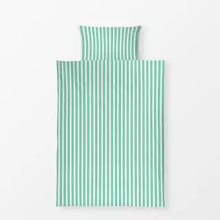 Bettwäsche Streifen Weiß Mint