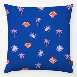 Kissen Sun Palm Pattern Blue