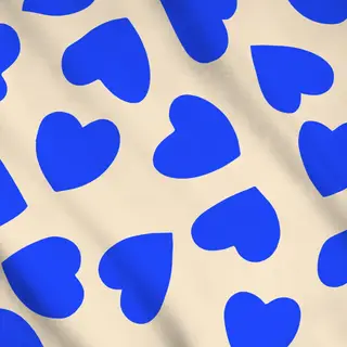 Meterware Blue Heart Pattern