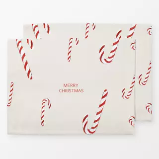Tischset Merry Christmas Zuckerstangen