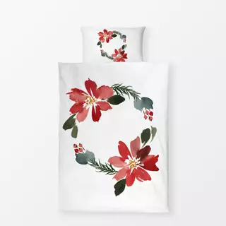 Bettwäsche Floral Christmas Wreath