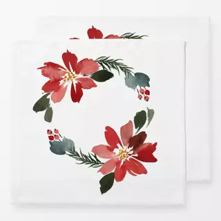 Servietten Floral Christmas Wreath