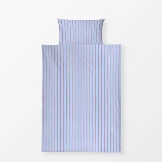 Bettwäsche Fine Stripes red blue